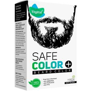 Vegetal Safe Color for Beard - Soft Black 25gm for Men